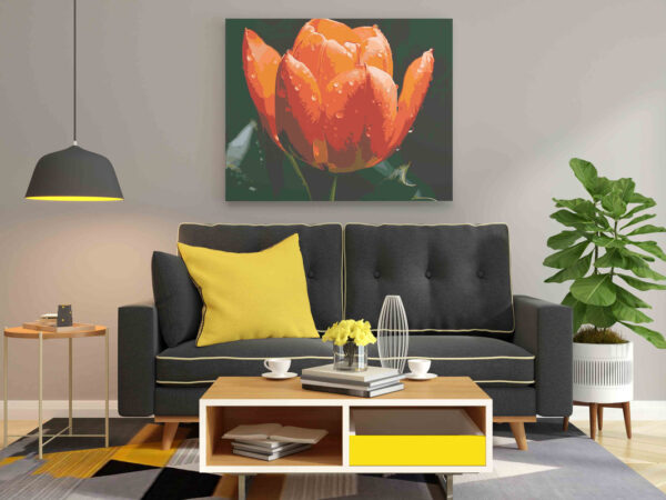 Dewy Orange Tulip Paint by Numbers Kit - Image 2