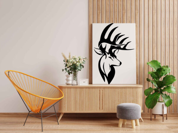 Majestic Deer Canvas DIY Painting – Glow in the Dark Kit for Adults & Kids | Eazy Arts DIY Art Set with Brushes, Glow Paint & Black Paint (Blue/Cyan/Green Glow Options) - Image 2