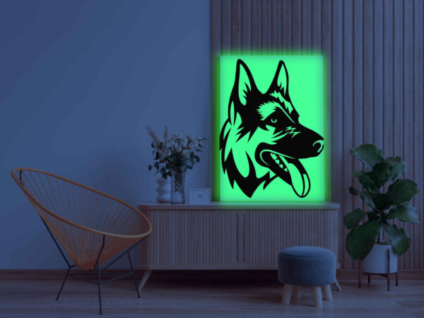 Curious Dog Canvas DIY Painting – Glow in the Dark Kit for Adults & Kids | Eazy Arts DIY Art Set with Brushes, Glow Paint & Black Paint (Blue/Cyan/Green Glow Options) - Image 3