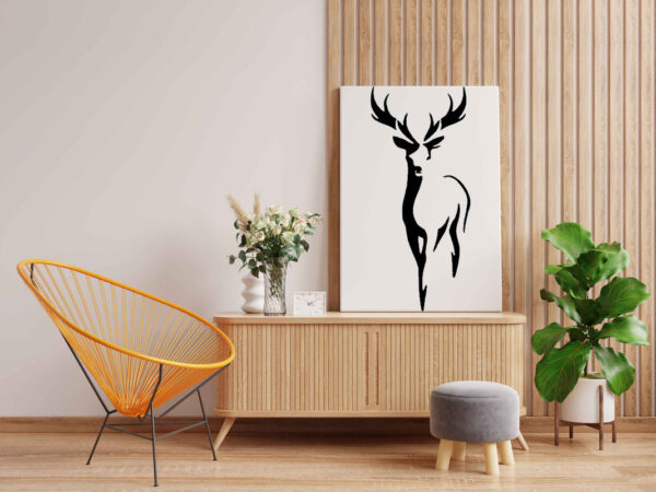 Standing Deer Canvas DIY Painting – Glow in the Dark Kit for Adults & Kids | Eazy Arts DIY Art Set with Brushes, Glow Paint & Black Paint (Blue/Cyan/Green Glow Options) - Image 2