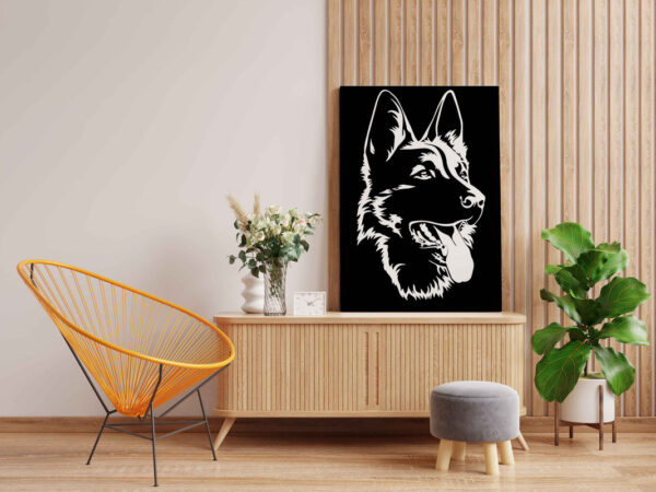 Dog Face Canvas DIY Painting – Glow in the Dark Kit for Adults & Kids | Eazy Arts DIY Art Set with Brushes, Glow Paint & Black Paint (Blue/Cyan/Green Glow Options) - Image 2