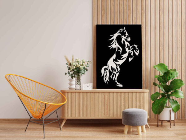 Rearing Horse Canvas DIY Painting – Glow in the Dark Kit for Adults & Kids | Eazy Arts DIY Art Set with Brushes, Glow Paint & Black Paint (Blue/Cyan/Green Glow Options) - Image 2