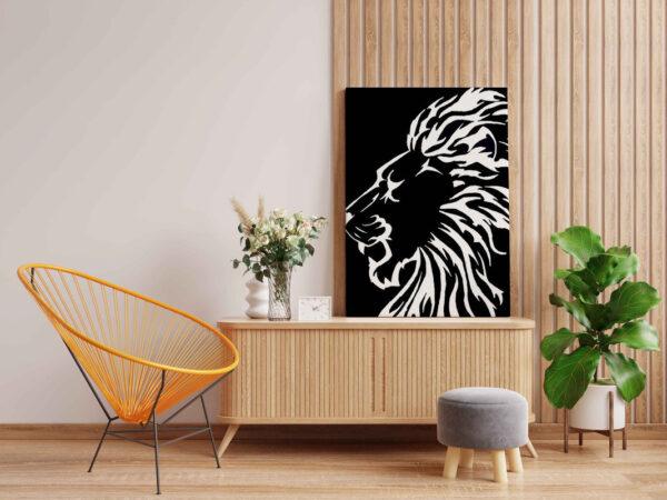 Lion Canvas DIY Painting – Glow in the Dark Kit for Adults & Kids | Eazy Arts DIY Art Set with Brushes, Glow Paint & Black Paint (Blue/Cyan/Green Glow Options) - Image 2