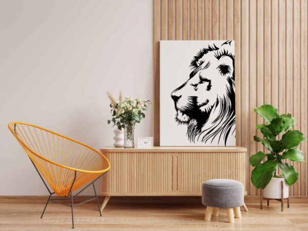 Lion Face Canvas DIY Painting – Glow in the Dark Kit for Adults & Kids | Eazy Arts DIY Art Set with Brushes, Glow Paint & Black Paint (Blue/Cyan/Green Glow Options) - Image 2