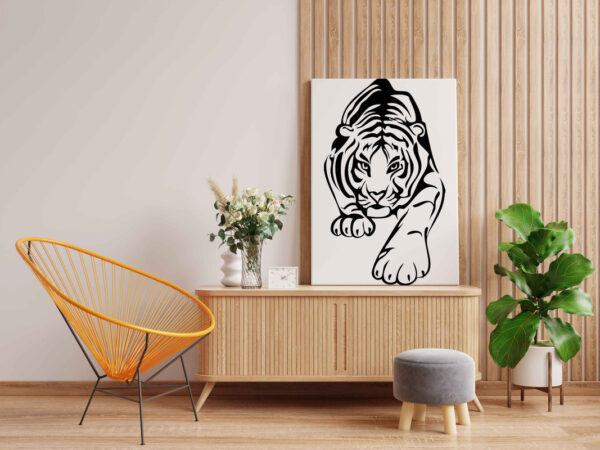 Tiger Canvas DIY Painting – Glow in the Dark Kit for Adults & Kids | Eazy Arts DIY Art Set with Brushes, Glow Paint & Black Paint (Blue/Cyan/Green Glow Options) - Image 2