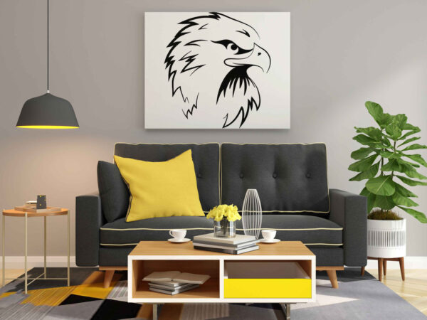 Eagle Head Canvas DIY Painting – Glow in the Dark Kit for Adults & Kids | Eazy Arts DIY Art Set with Brushes, Glow Paint & Black Paint (Blue/Cyan/Green Glow Options) - Image 2