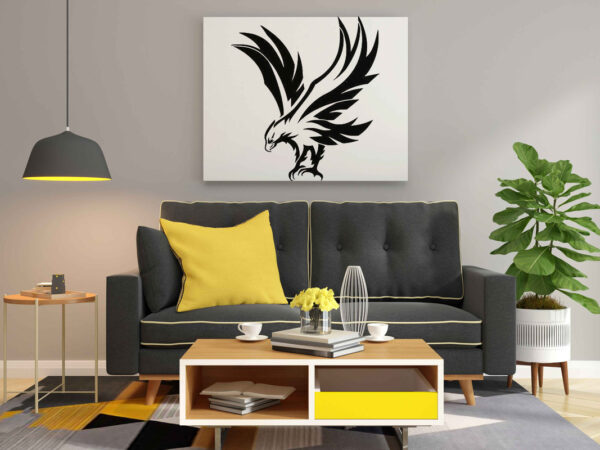 Flying Eagle Canvas DIY Painting – Glow in the Dark Kit for Adults & Kids | Eazy Arts DIY Art Set with Brushes, Glow Paint & Black Paint (Blue/Cyan/Green Glow Options) - Image 2