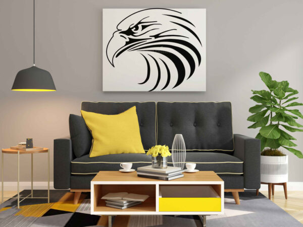 Stylized Eagle Head Canvas DIY Painting – Glow in the Dark Kit for Adults & Kids | Eazy Arts DIY Art Set with Brushes, Glow Paint & Black Paint (Blue/Cyan/Green Glow Options) - Image 2