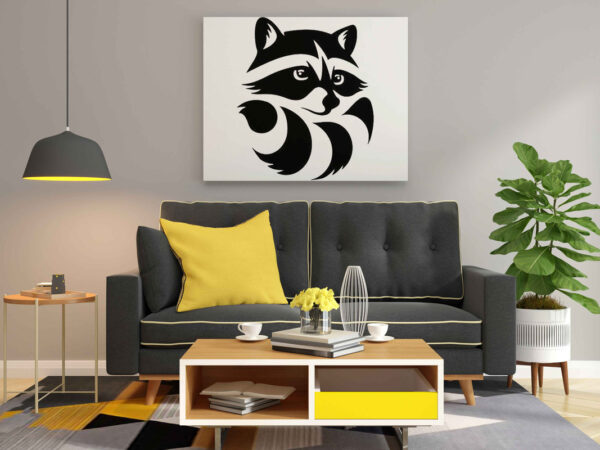 Raccoon Canvas DIY Painting – Glow in the Dark Kit for Adults & Kids | Eazy Arts DIY Art Set with Brushes, Glow Paint & Black Paint (Blue/Cyan/Green Glow Options) - Image 2