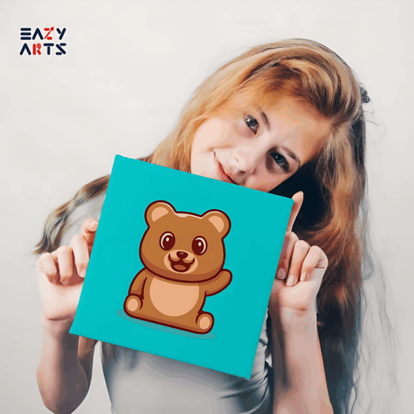 Teddy Bear Waving PBN Kit For Kids - Image 2
