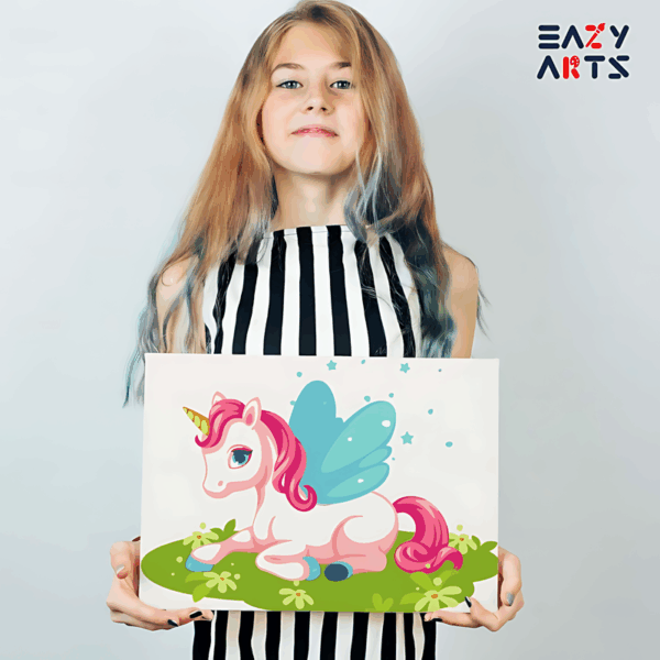 Pink Unicorn Paint By Numbers Kit For Kids - Image 2