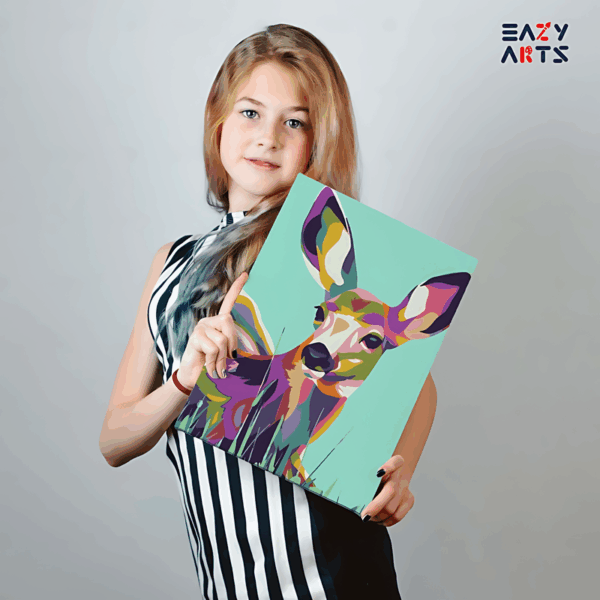 Deer Abstract Paint By Numbers Kit For Kids - Image 2