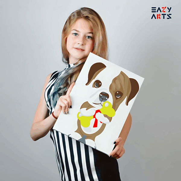 Dog Holding Bone Paint By Numbers Kit For Kids - Image 2