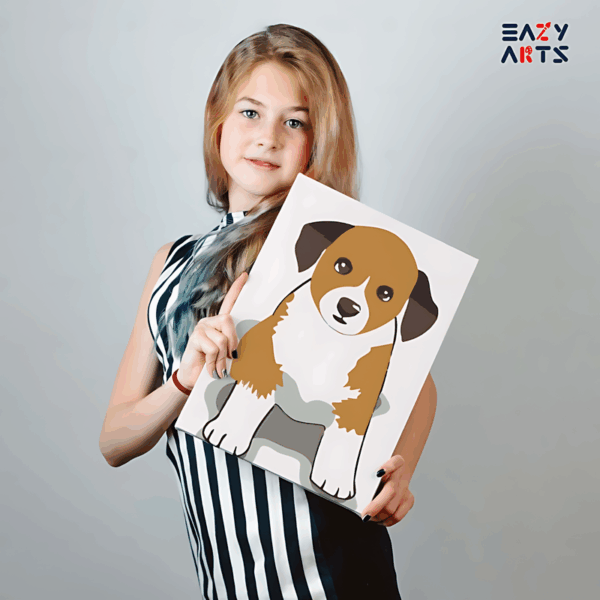 Innocent Dog Sitting Paint By Numbers Kit For Kids - Image 2