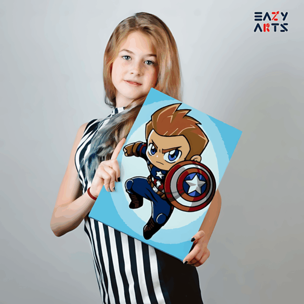 Captain America Jump Paint By Numbers Kit For Kids - Image 2