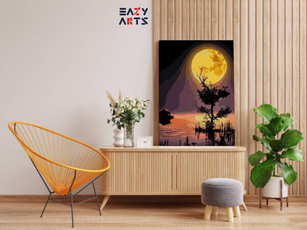 Yellow Moon Paint By Numbers kit - Image 2