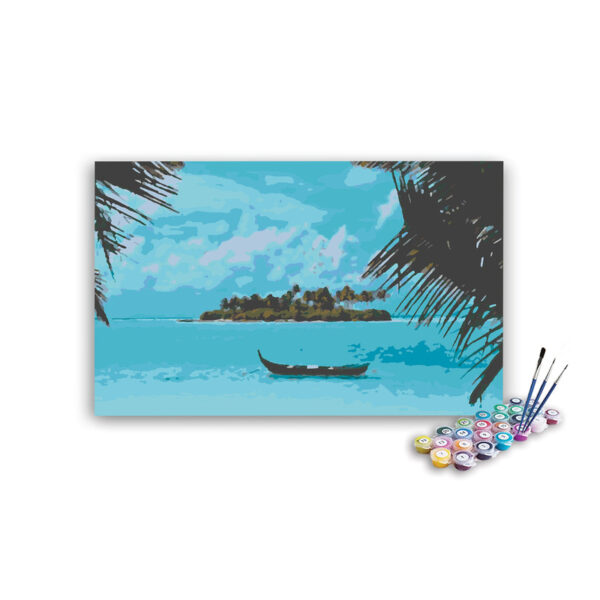 Isolated Island with Tranquil Waters Paint by Numbers Kit