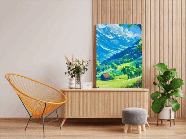 Tranquil Green Valley Paint by Numbers Kit - Image 2