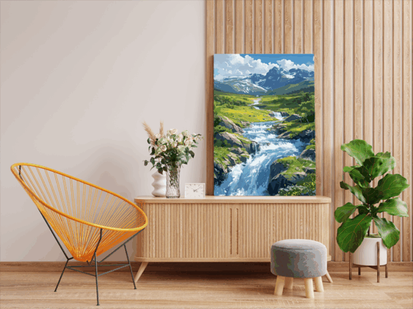 Mountain Stream Paint by Numbers Kit - Image 2