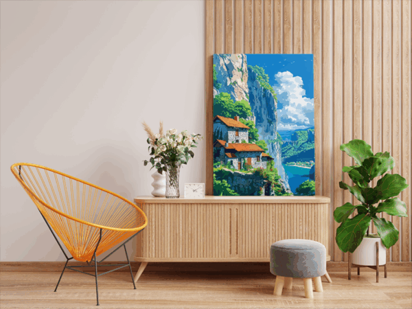 Cliffside Cottage Paint by Numbers Kit - Image 2
