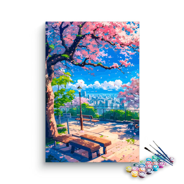 Blossoming Park View Paint by Numbers Kit