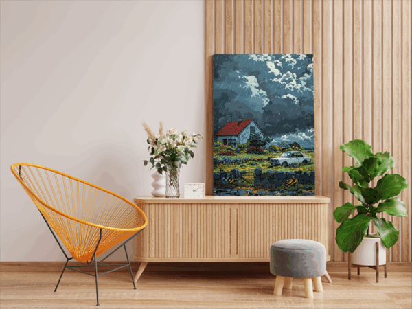 Stormy Cottage Paint by Numbers Kit - Image 2