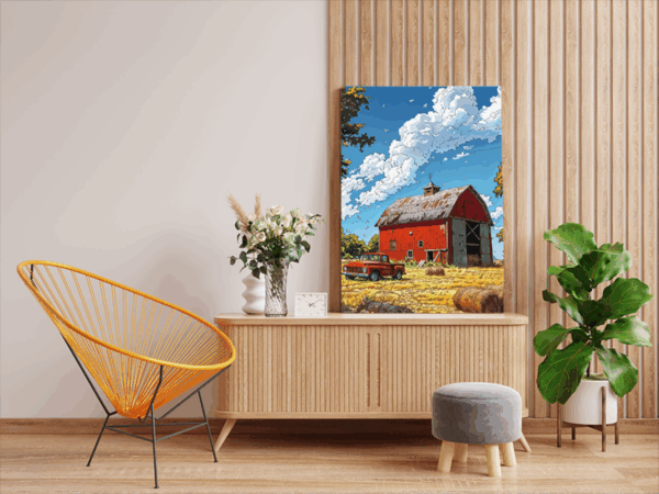 Rustic Red Barn Paint by Numbers Kit - Image 2