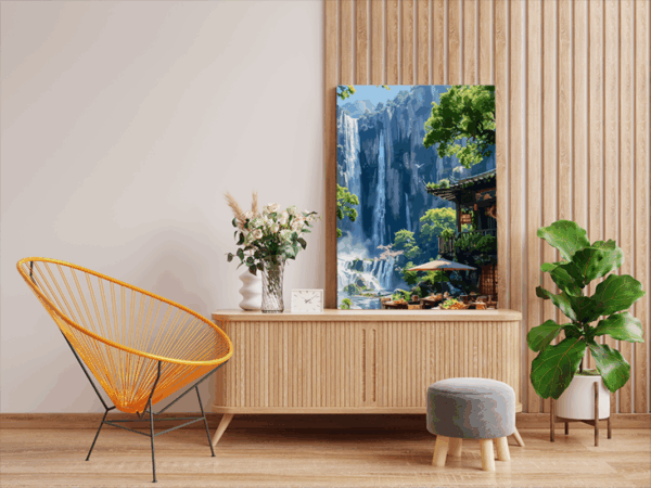 Waterfall Cafe Paint by Numbers Kit - Image 2