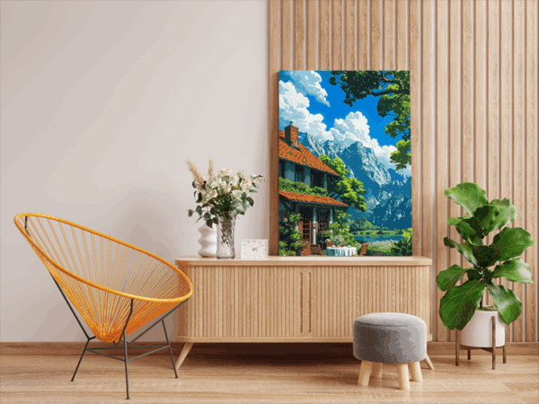 Mountain Cottage Retreat Paint by Numbers Kit - Image 2