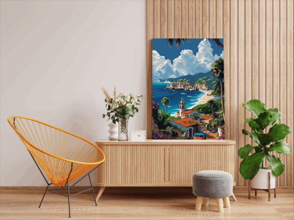 Tropical Coastal Drive Paint by Numbers Kit - Image 2