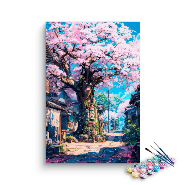 Cherry Blossom Street Paint by Numbers Kit