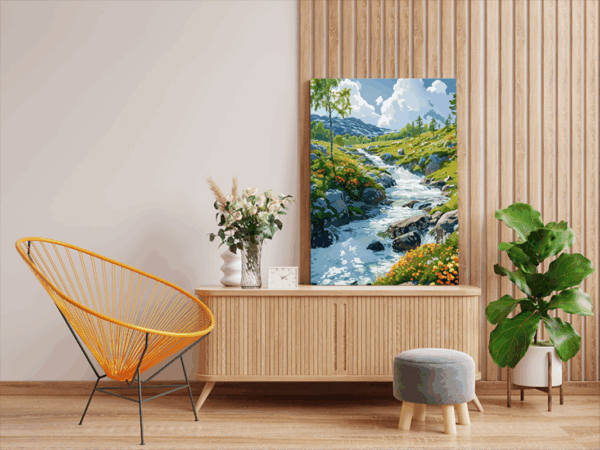 Mountain Stream by Serenity Paint by Numbers Kit - Image 2