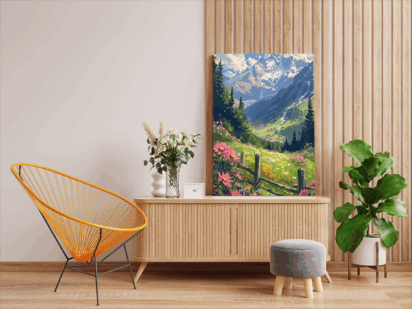 Alpine Meadow Blossoms Paint by Numbers Kit - Image 2