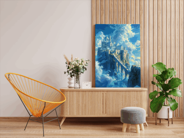 Cloud Castle Fantasy Paint by Numbers Kit - Image 2