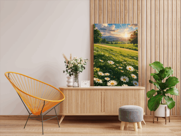 Sunset Daisy Meadow Paint by Numbers Kit - Image 2