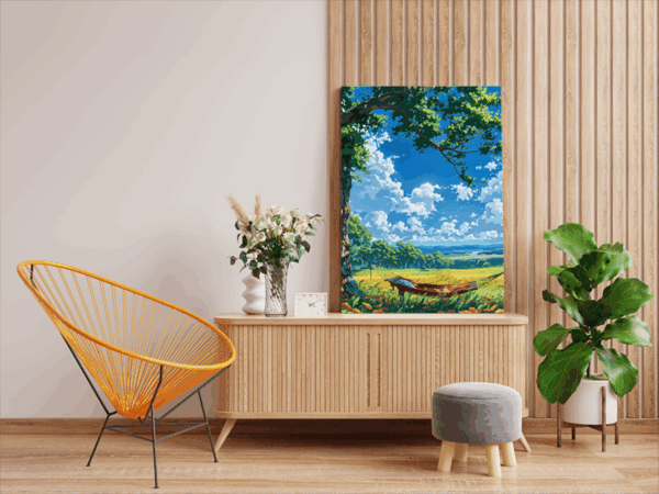 Serene Hammock Meadow Paint by Numbers Kit - Image 2