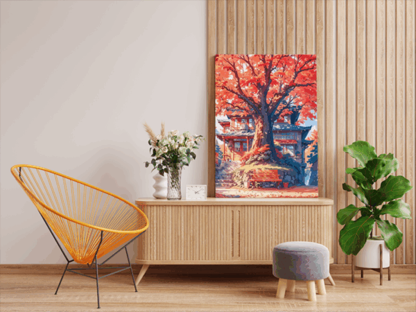 Autumn Cottage Escape Paint by Numbers Kit - Image 2