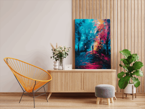 Abstract Night Walk Paint by Numbers Kit - Image 2