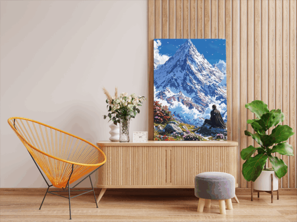 Majestic Snow-Capped Mountain Paint by Numbers Kit - Image 2
