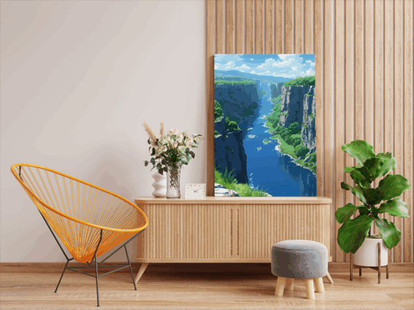 Majestic River Canyon Paint by Numbers Kit - Image 2
