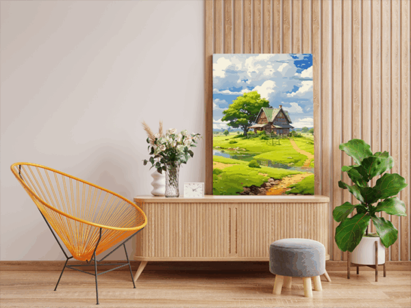 Charming Cottage by the Stream Paint by Numbers Kit - Image 2