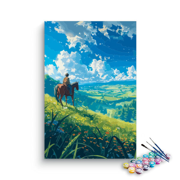Horseback Rider in Scenic Valley Paint by Numbers Kit