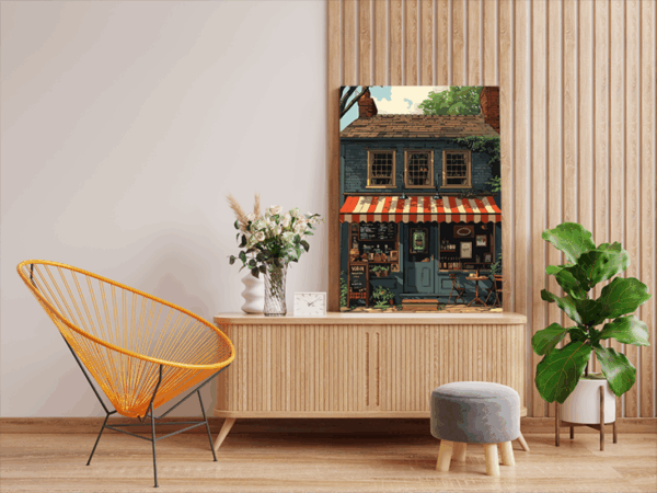 Vintage Street Café Paint by Numbers Kit - Image 2
