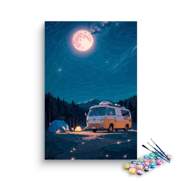 Moonlit Camper Van Adventure Paint by Numbers Kit