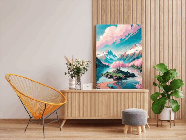 Majestic Mountain Blossom Paint by Numbers Kit - Image 2