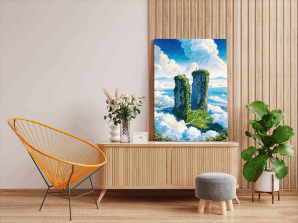 Skyward Peaks Landscape Paint by Numbers Kit - Image 2