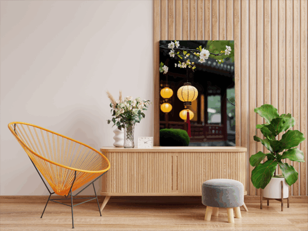 Lanterns and Blossoms Paint by Numbers Kit - Image 2