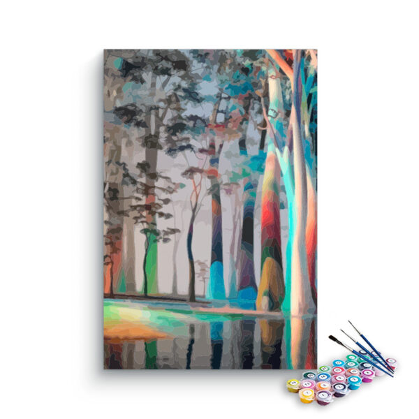 Vibrant Forest Reflections Paint by Numbers Kit