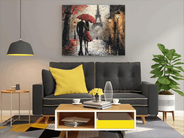 Romantic Walk in Paris Paint by Numbers Kit - Image 2