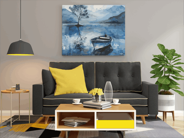 Tranquil Blue Lake Paint by Numbers Kit - Image 2